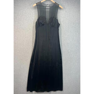 Vintage 70’s Vanity Fair Old Hollywood Glamour Black Full Length Nightgown 38